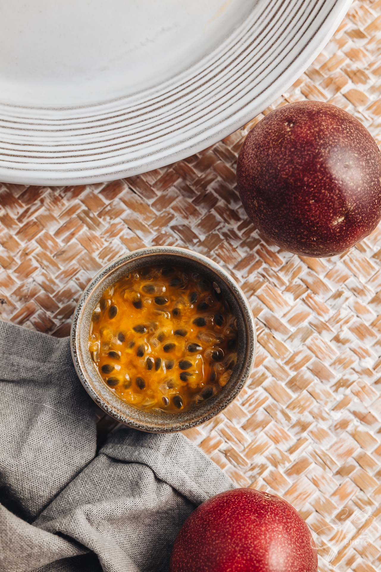 Fresh and juicy raw passion fruit