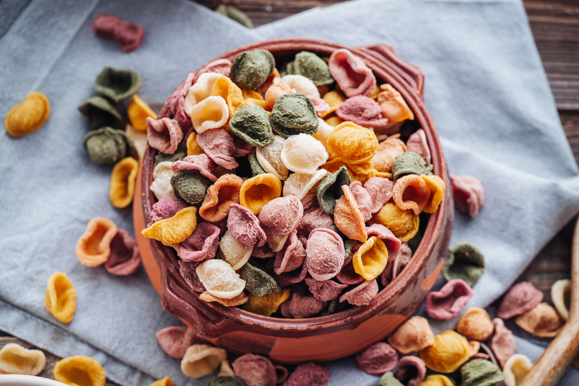 Hand made Orecchiette pasta with natural flavors